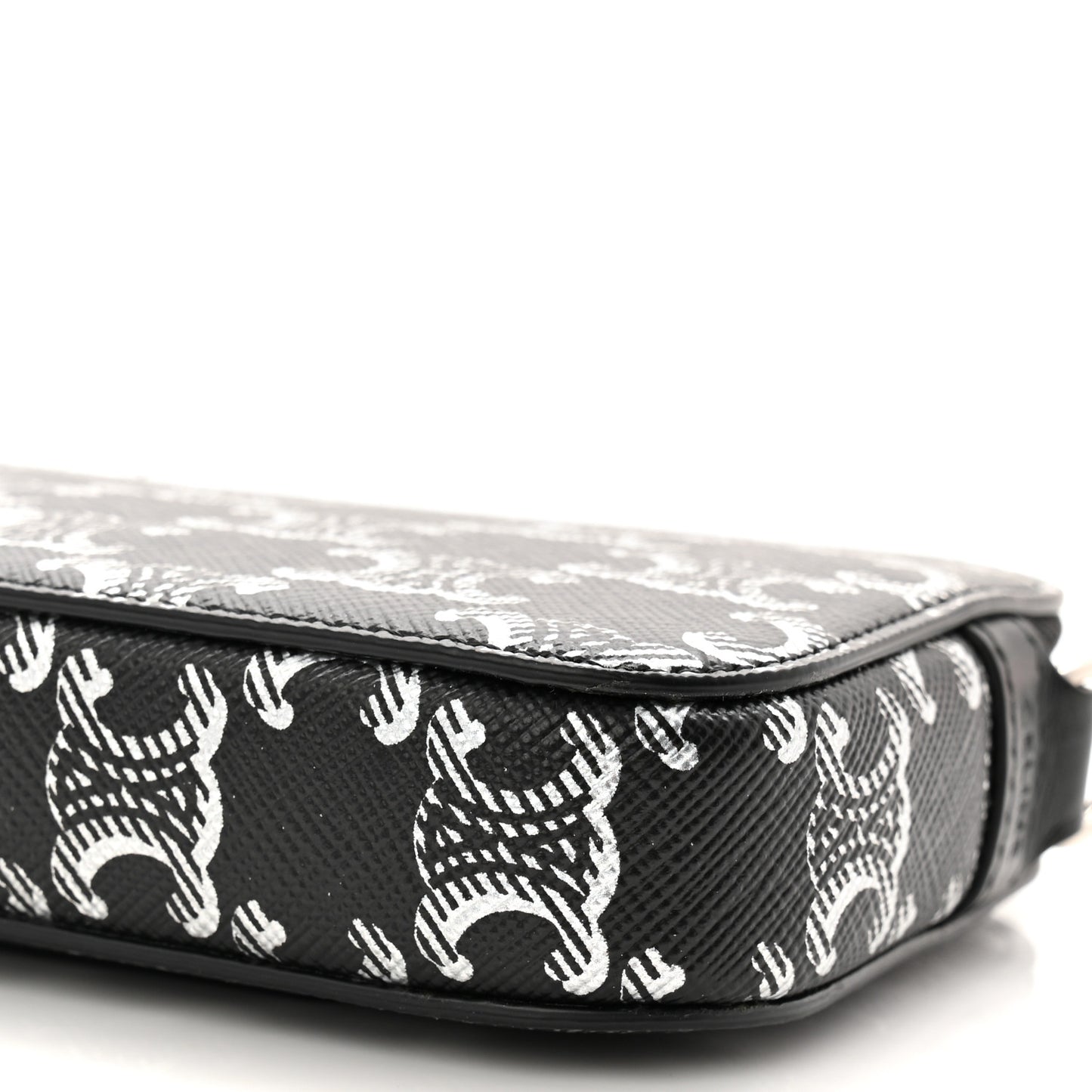 Triomphe Canvas Horizontal Pouch Silver Black