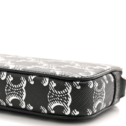 Celine Triomphe Canvas Horizontal Pouch Silver Black 20 of 23