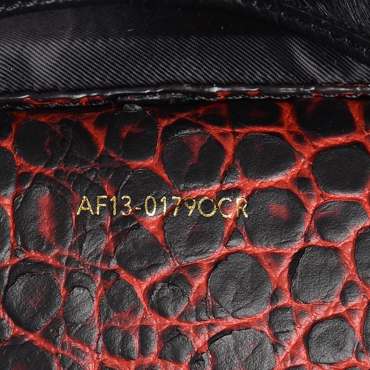 3.1 Calf Hair Calfskin Crocodile Embossed Medium Pashli Satchel Antique Red Black