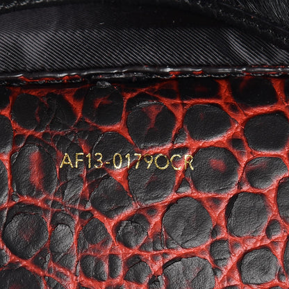 3.1 Phillip Lim 3.1 Calf Hair Calfskin Crocodile Embossed Medium Pashli Satchel Antique Red Black 8 of 10