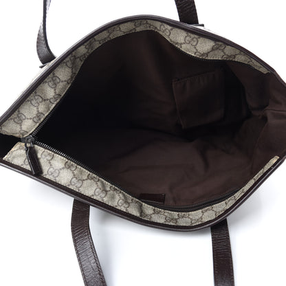 Gucci GG Supreme Monogram Medium Zippered Shopping Tote Dark Brown 5 of 14