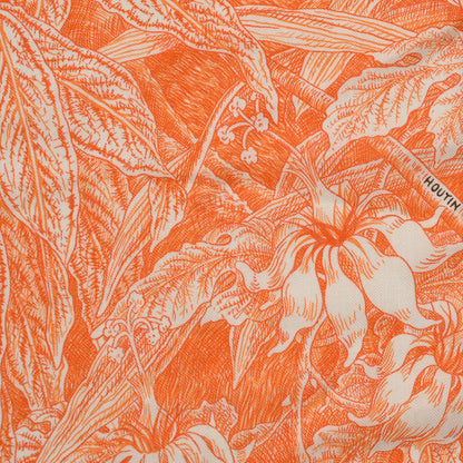 Hermes Cashmere Silk All 'Orto Botanico Di Palermo Shawl 140 Orange White Vert Chartreuse 6 of 6