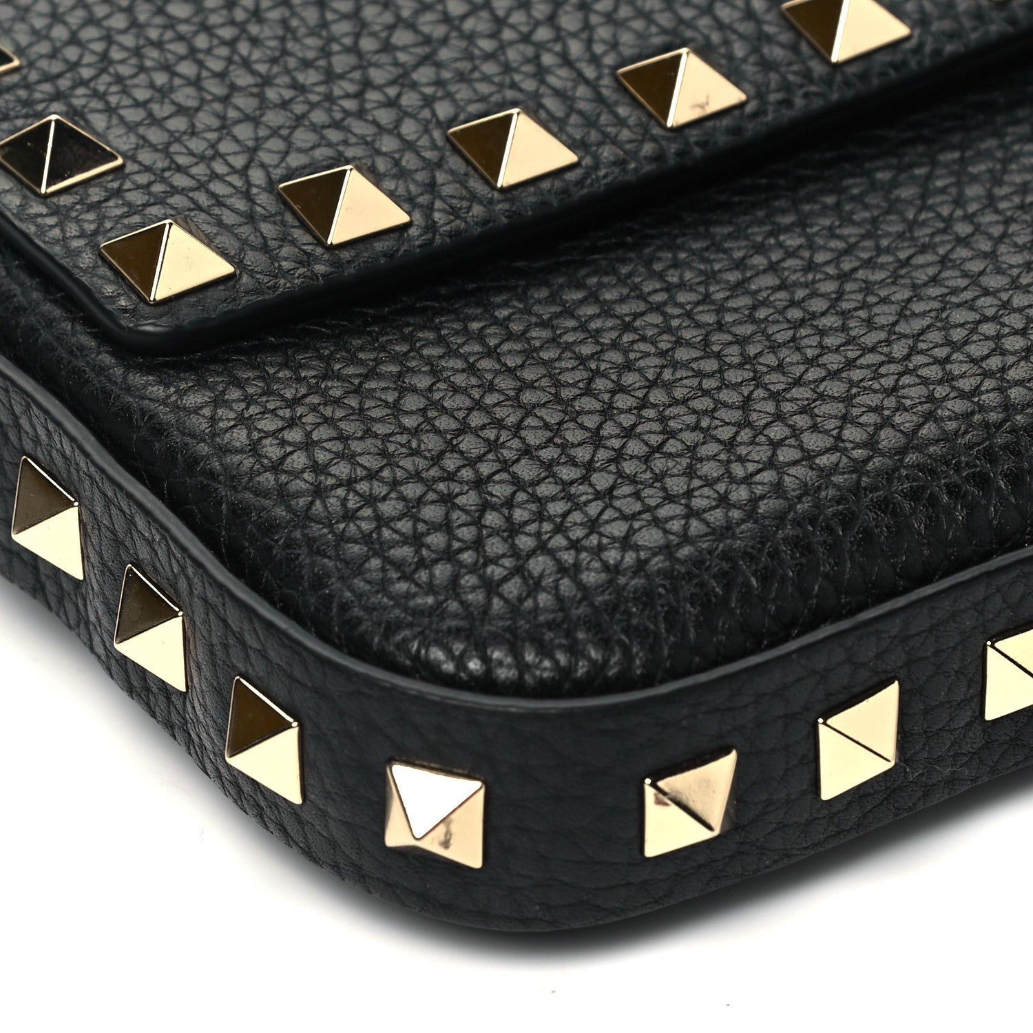 Valentino Garavani Grainy Calfskin Rockstud Crossbody Pouch Black 6 of 7