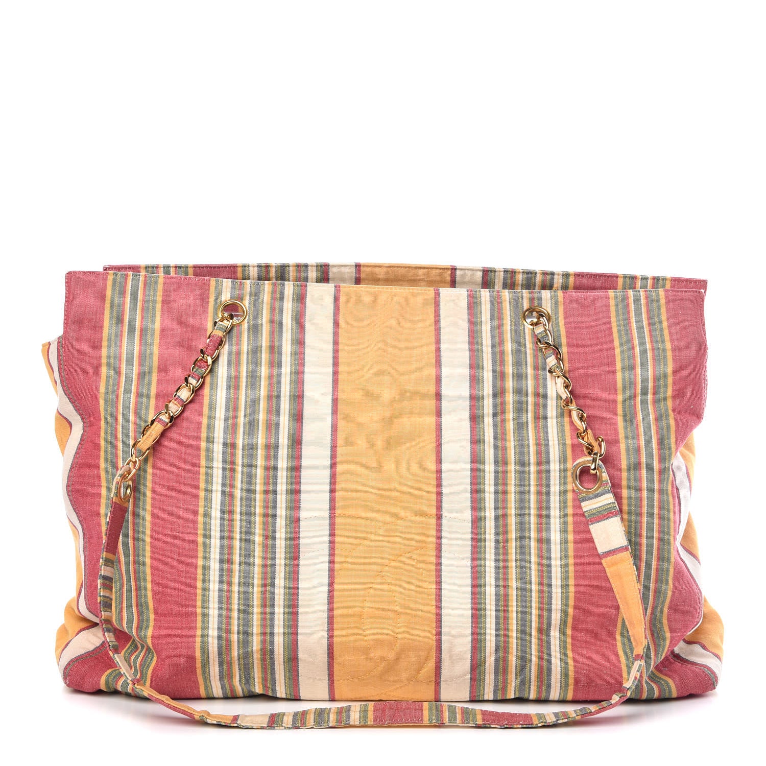 Chanel Canvas Stripe CC Tote Multicolor 1 of 11
