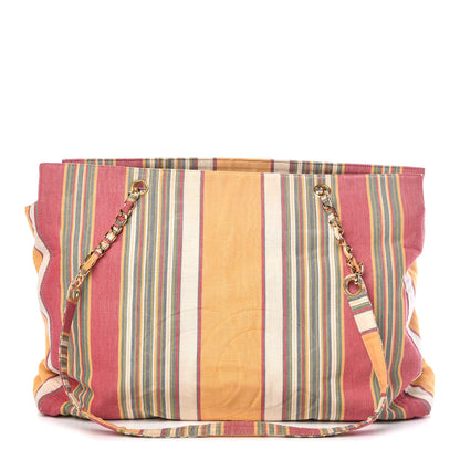 Chanel Canvas Stripe CC Tote Multicolor 1 of 11