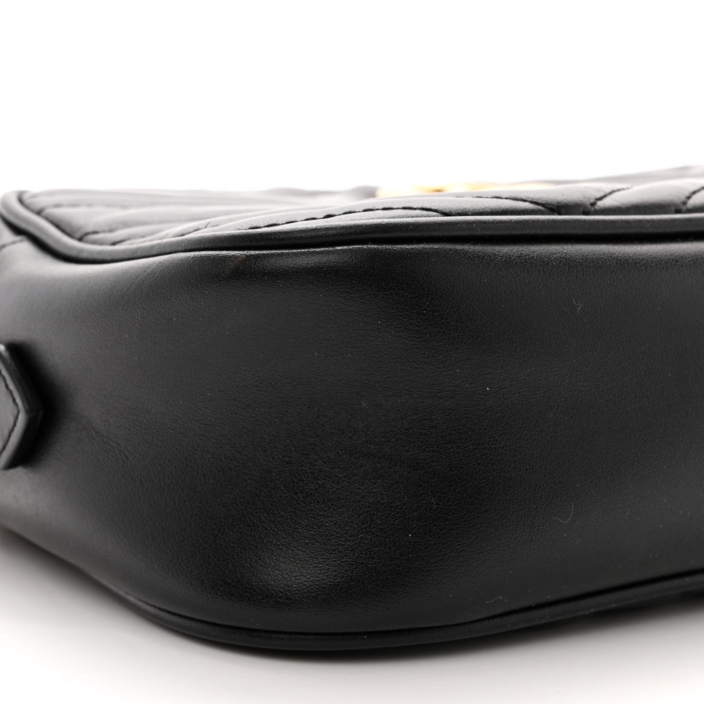 Calfskin Matelasse Small GG Marmont Chain Shoulder Bag Black