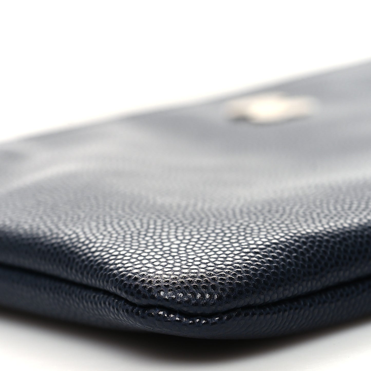 Caviar CC Wrist Pouch Navy Blue