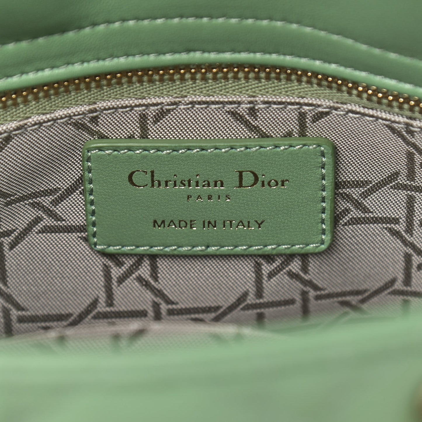 Lambskin Cannage Small My ABCDior Lady Dior Green