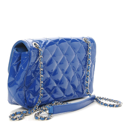 Chanel Patent Quilted Small Coco Shine Flap Blue 3 of 8