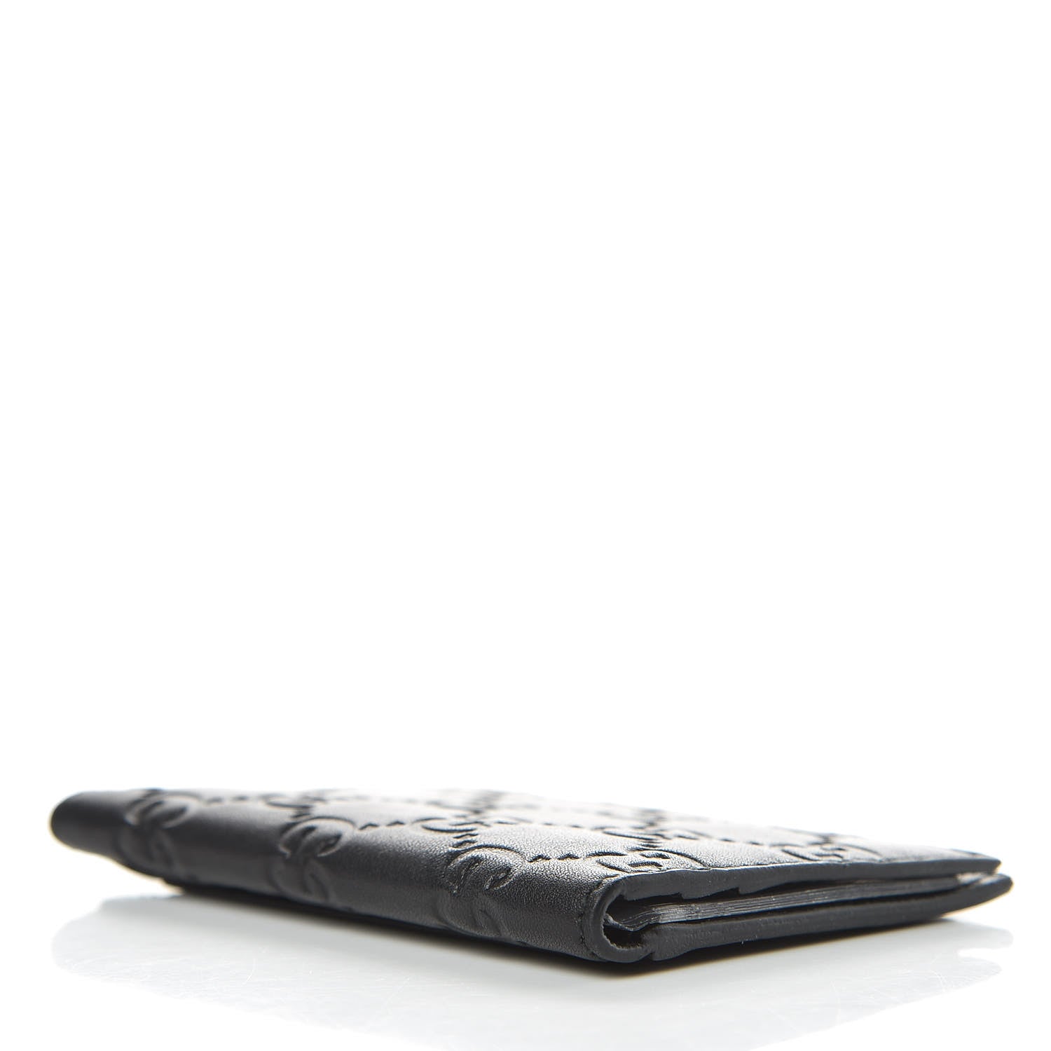 Gucci Guccissima Margaux Calfskin Avel Train Pass Card Case Black 4 of 6