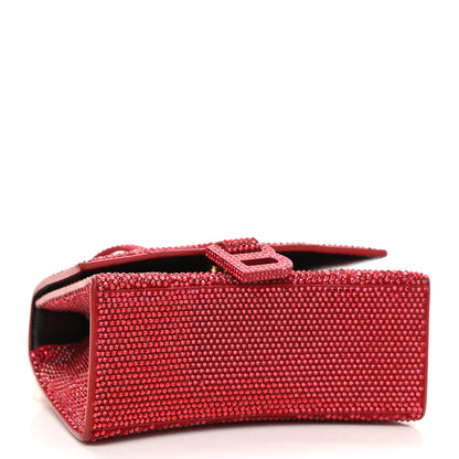 Balenciaga Strass Suede Hourglass Top Handle Bag XS Ruby 4 of 13