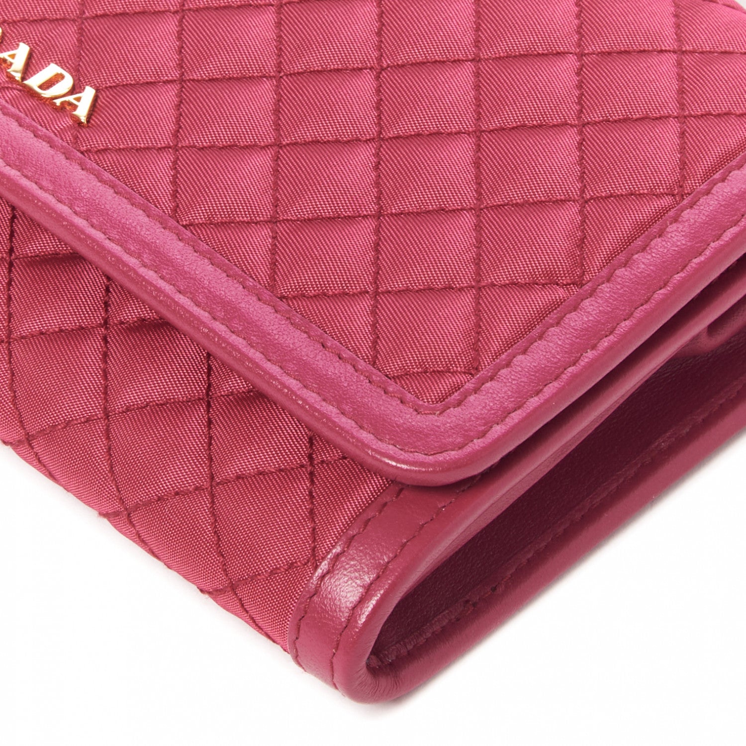 Prada Tessuto Quilted Mini Crossbody Wallet Ibisco 4 of 8