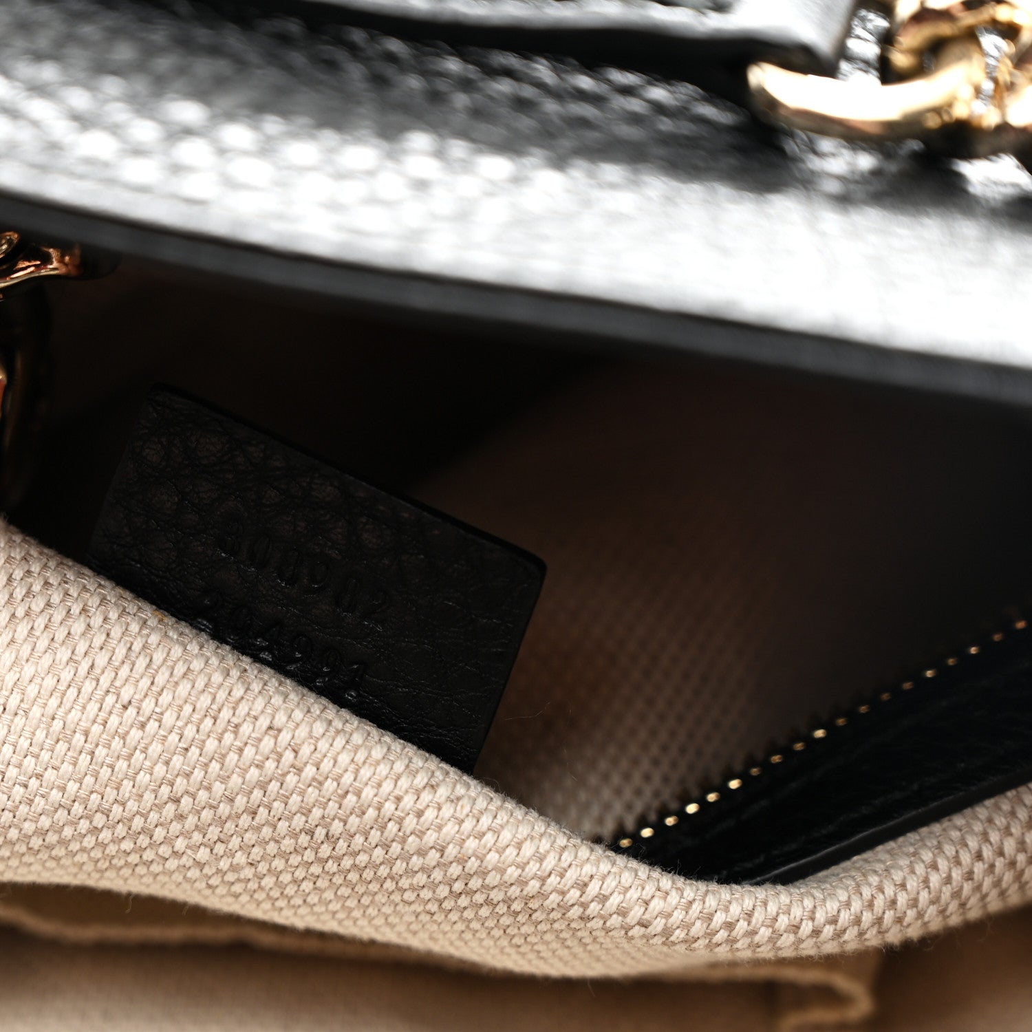 Gucci Pebbled Calfskin Medium Soho Chain Shoulder Bag Black 13 of 19