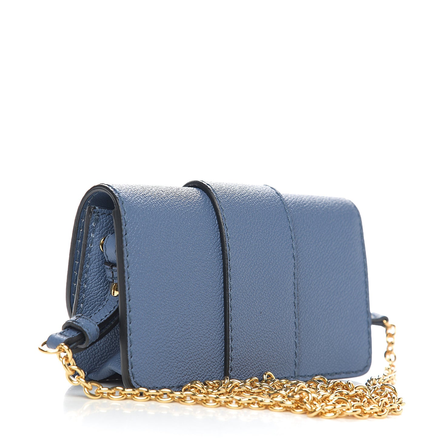 Soft Grain Calfskin Mini Phone Bag Steel Blue