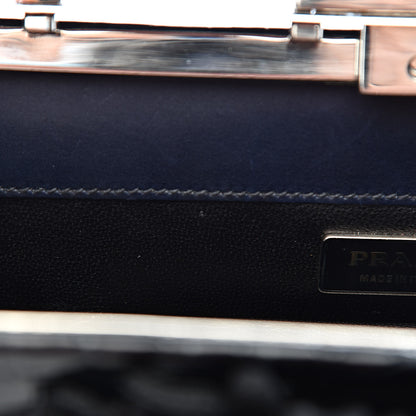 Prada Shiny Crocodile Framed Bag Black 8 of 15