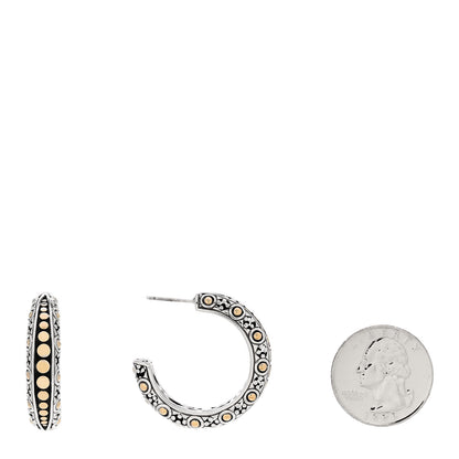 John Hardy Sterling Silver 18K Yellow Gold Dot Gypsy Hoop Earrings 2 of 4