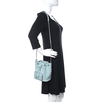 Chanel Caviar Quilted Pocket Bucket Bag Light Blue 2 of 10