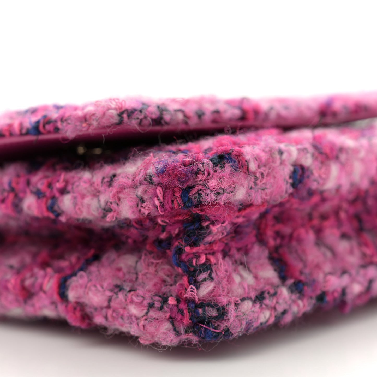 Tweed Quilted Wallet On Chain WOC Fuchsia Purple