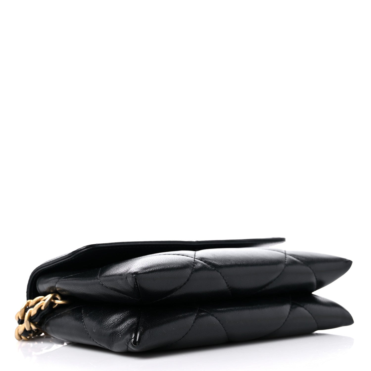 Chanel Lambskin Quilted Chanel 19 Flap Clutch Black 4 of 13