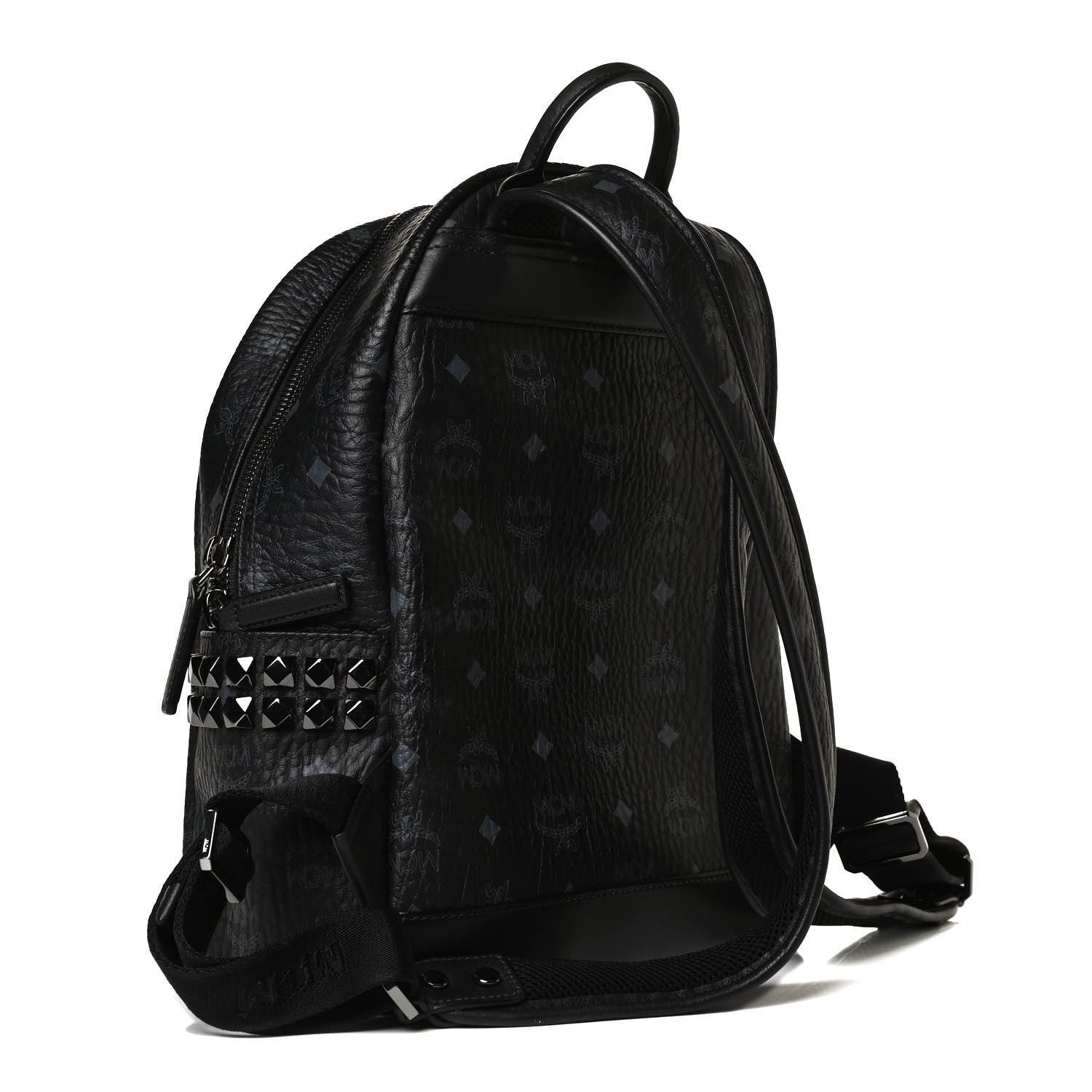 MCM Visetos Small Side Stud Stark Backpack Black 3 of 14