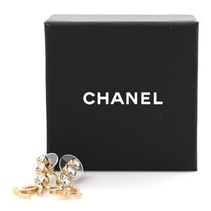 Chanel Crystal CC Drop Earrings Gold 5 of 5