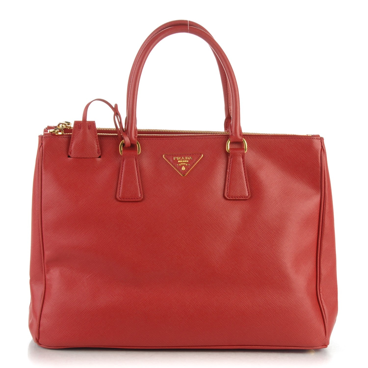 Prada Saffiano Large Galleria Double Zip Tote Fuoco 1 of 10