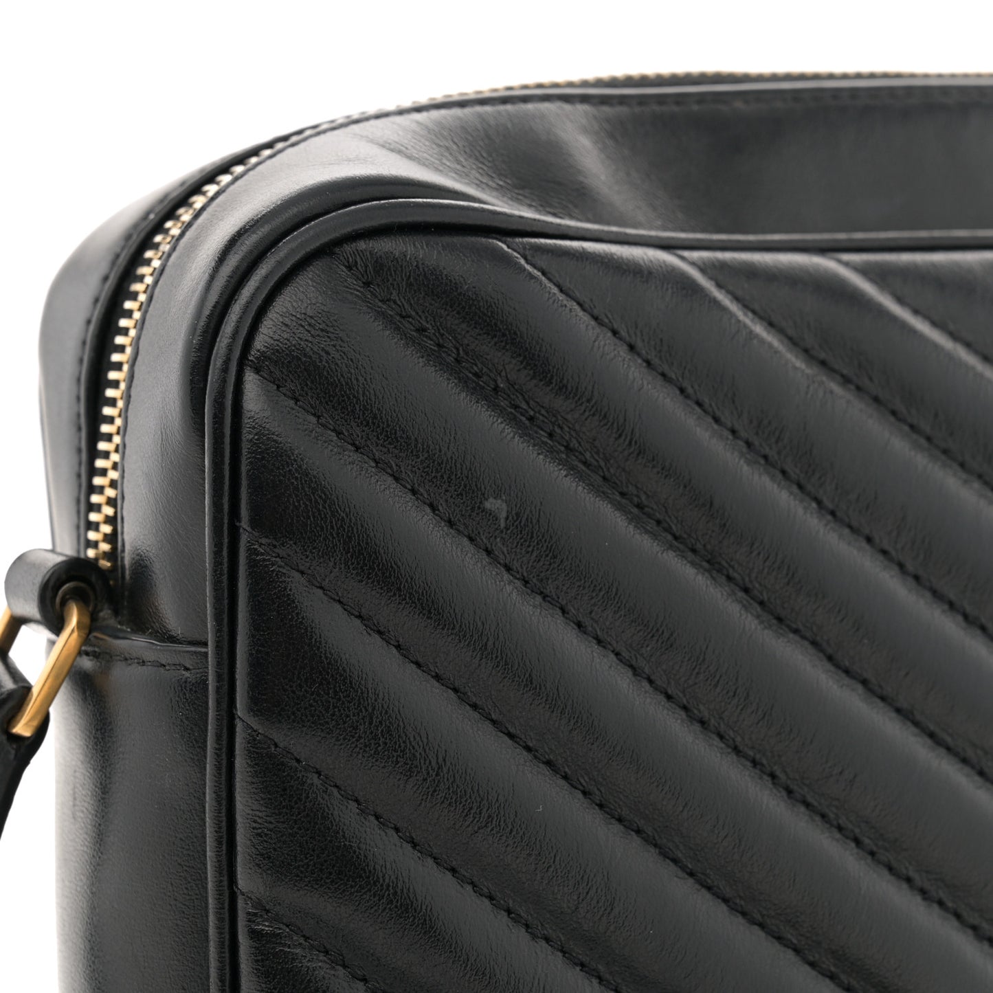 Calfskin Matelasse Monogram Lou Camera Bag Black