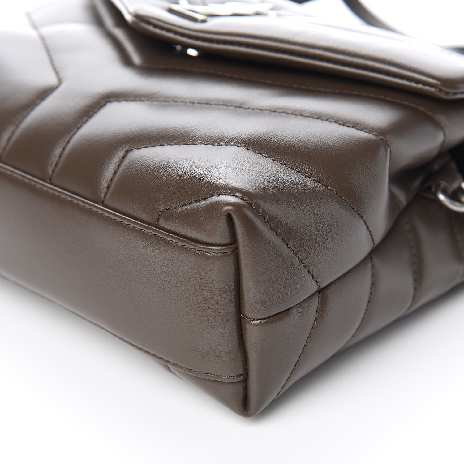 Saint Laurent Calfskin Y Quilted Monogram Toy Loulou Crossbody Bag Faggio 9 of 10