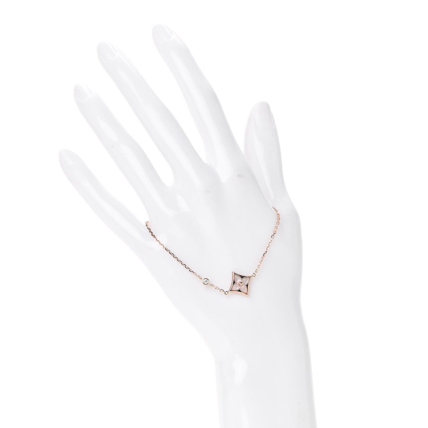 18K Pink Gold Diamond Mother of Pearl Color Blossom BB Star Bracelet