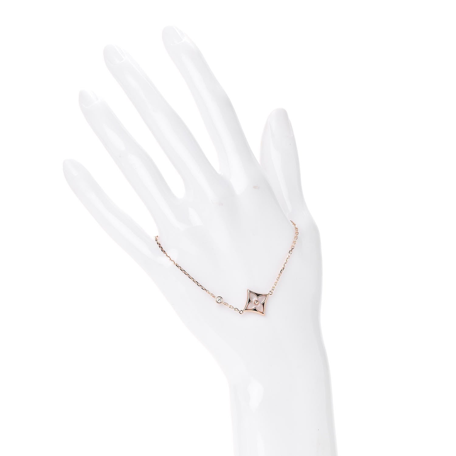 Louis Vuitton 18K Pink Gold Diamond Mother of Pearl Color Blossom BB Star Bracelet 2 of 6