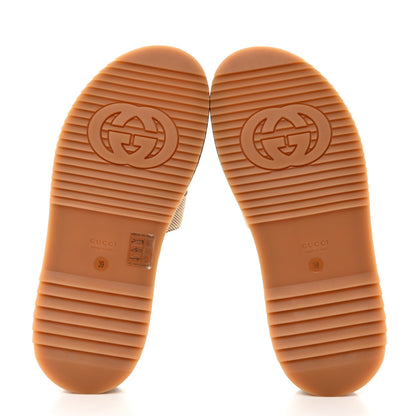 Gucci Monogram Maxi GG Angelina Platform 55mm Slide Sandals 39 Camel Ebony 5 of 9