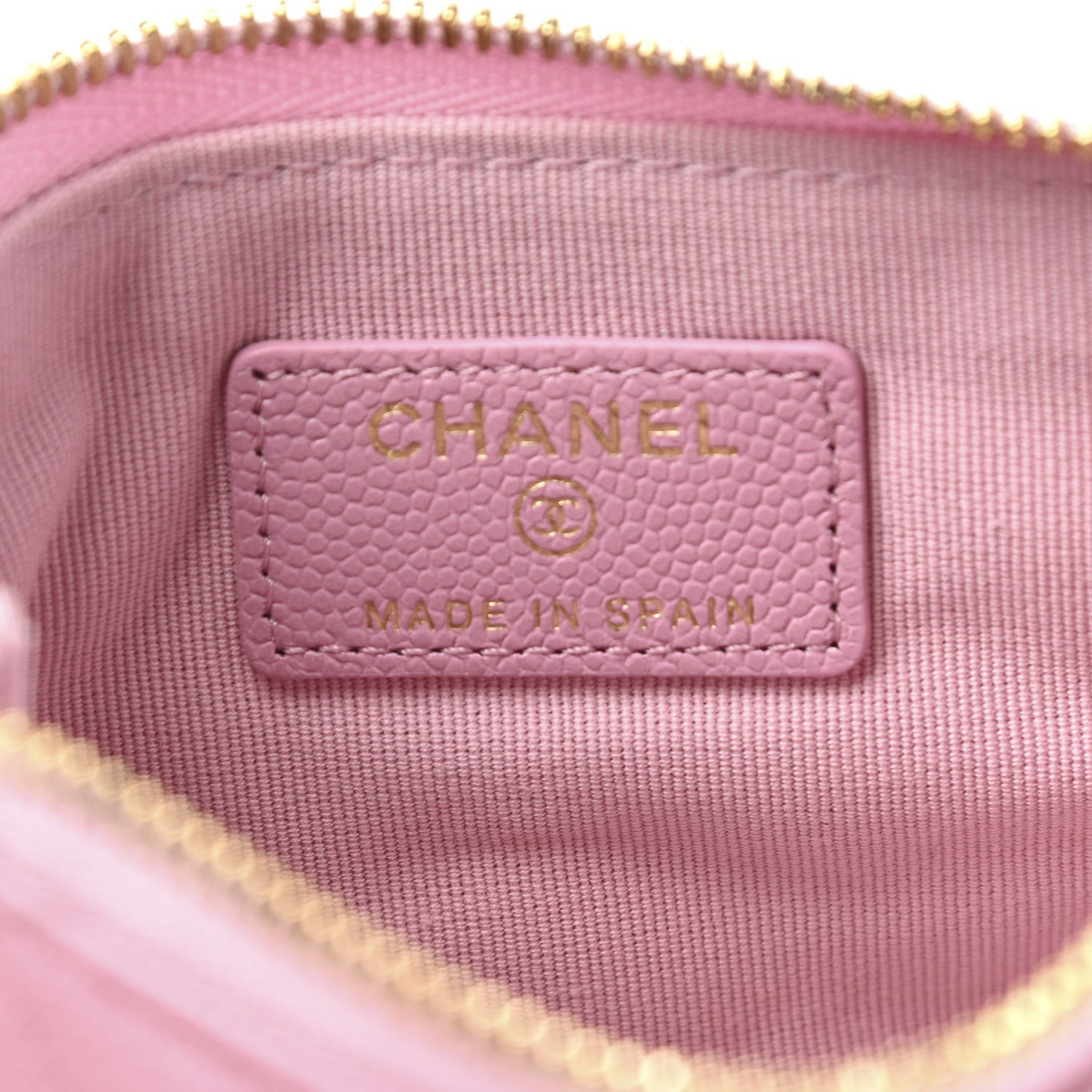 Caviar Quilted Small Cosmetic Case Light Pink