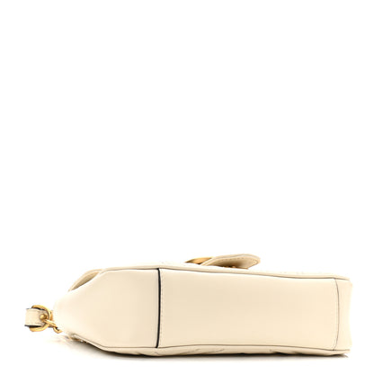 Gucci Calfskin Matelasse Mini GG Marmont Shoulder Bag White 4 of 12