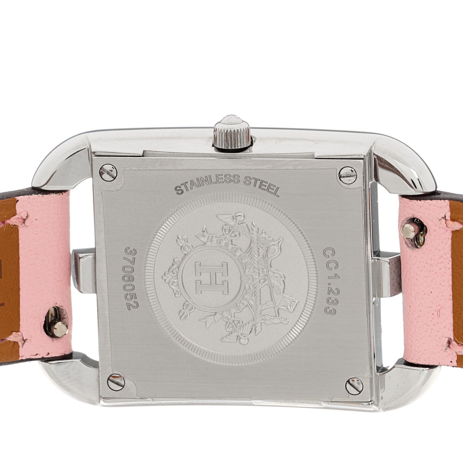 Hermes Stainless Steel Swift Diamond Pink Sapphire Mother of Pearl 23mm Cape Cod Quartz Watch Rose Sakura 4 of 5