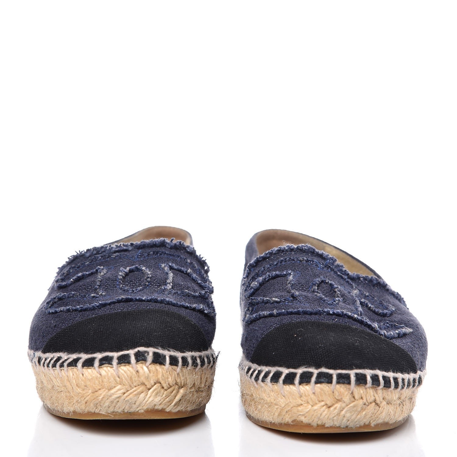 Chanel Linen CC Espadrilles 36 Blue Black 2 of 16