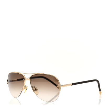 Louis Vuitton Monogram Petite Viola Pilote Aviator Sunglasses Z0571U Brown 1 of 9