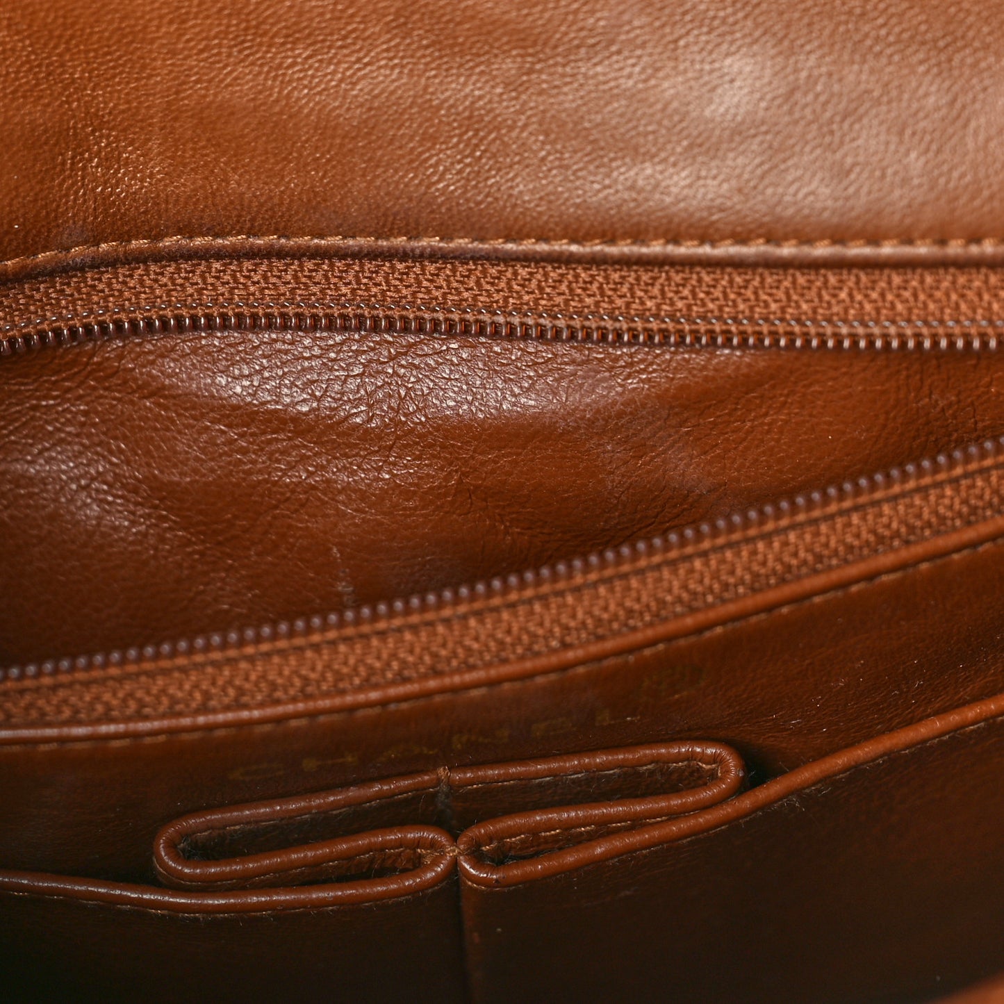 Lambskin Quilted Small Single Flap Brown