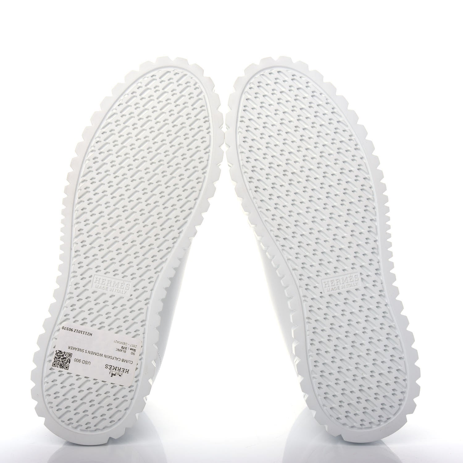 Hermes Calfskin Womens Climb Sneakers 37 White 6 of 11