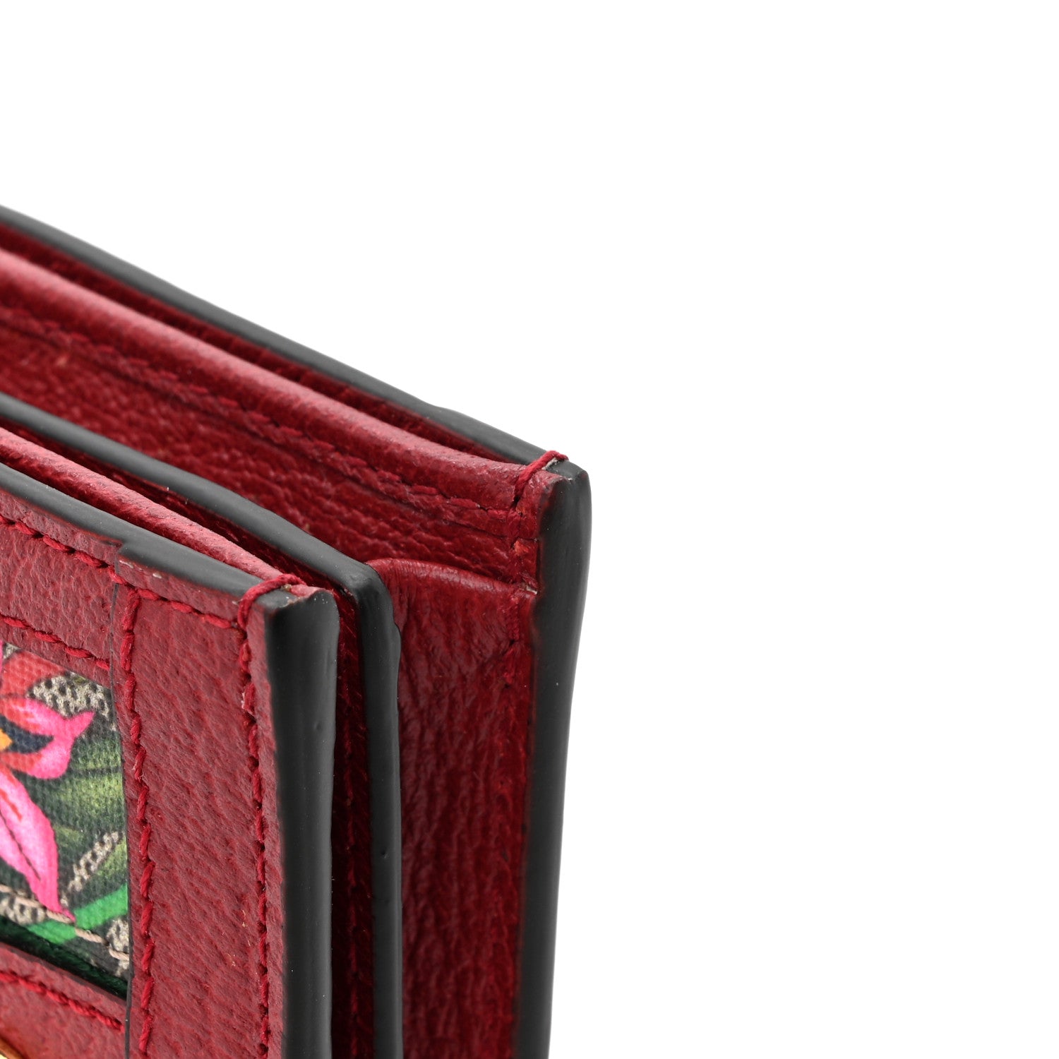 Gucci GG Supreme Monogram Flora Web Ophidia Card Case Red 10 of 11
