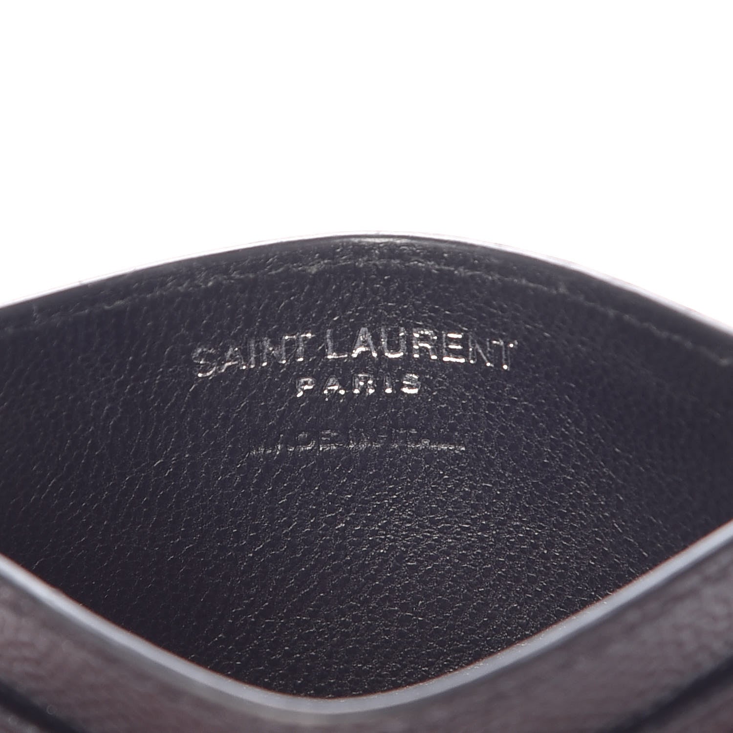Saint Laurent Grain De Poudre Matelasse Chevron Monogram Credit Card Case Black 6 of 10