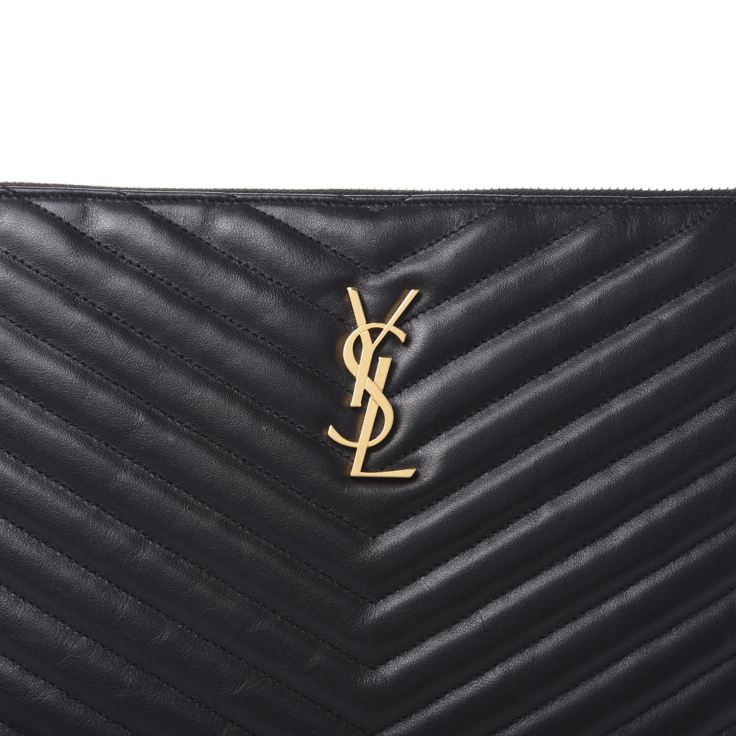 Calfskin Matelasse Monogram Cassandre Tablet Pouch Black