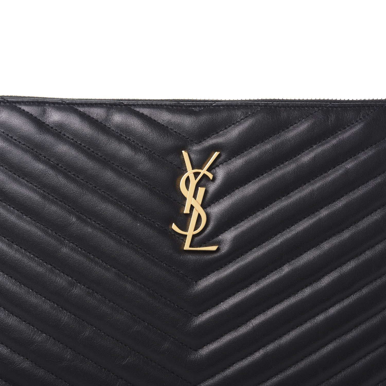 Saint Laurent Calfskin Matelasse Monogram Cassandre Tablet Pouch Black 10 of 10