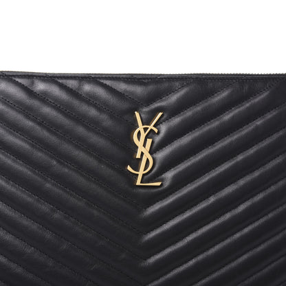Saint Laurent Calfskin Matelasse Monogram Cassandre Tablet Pouch Black 10 of 10
