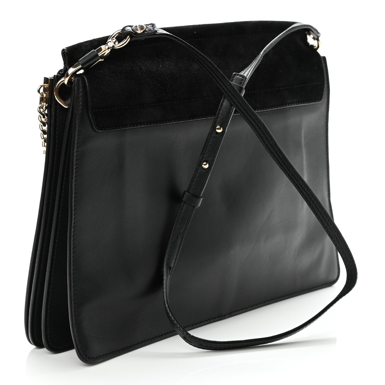 Chloe Suede Calfskin Medium Faye Shoulder Bag Black 3 of 14