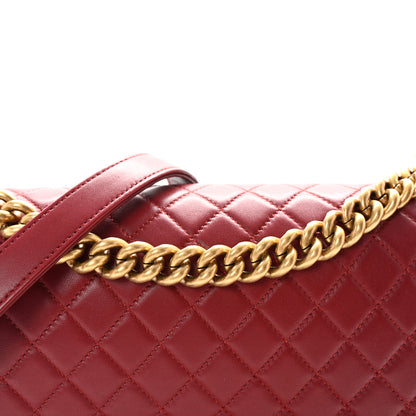 Chanel Lambskin Quilted New Medium Boy Flap Dark Red 7 of 10
