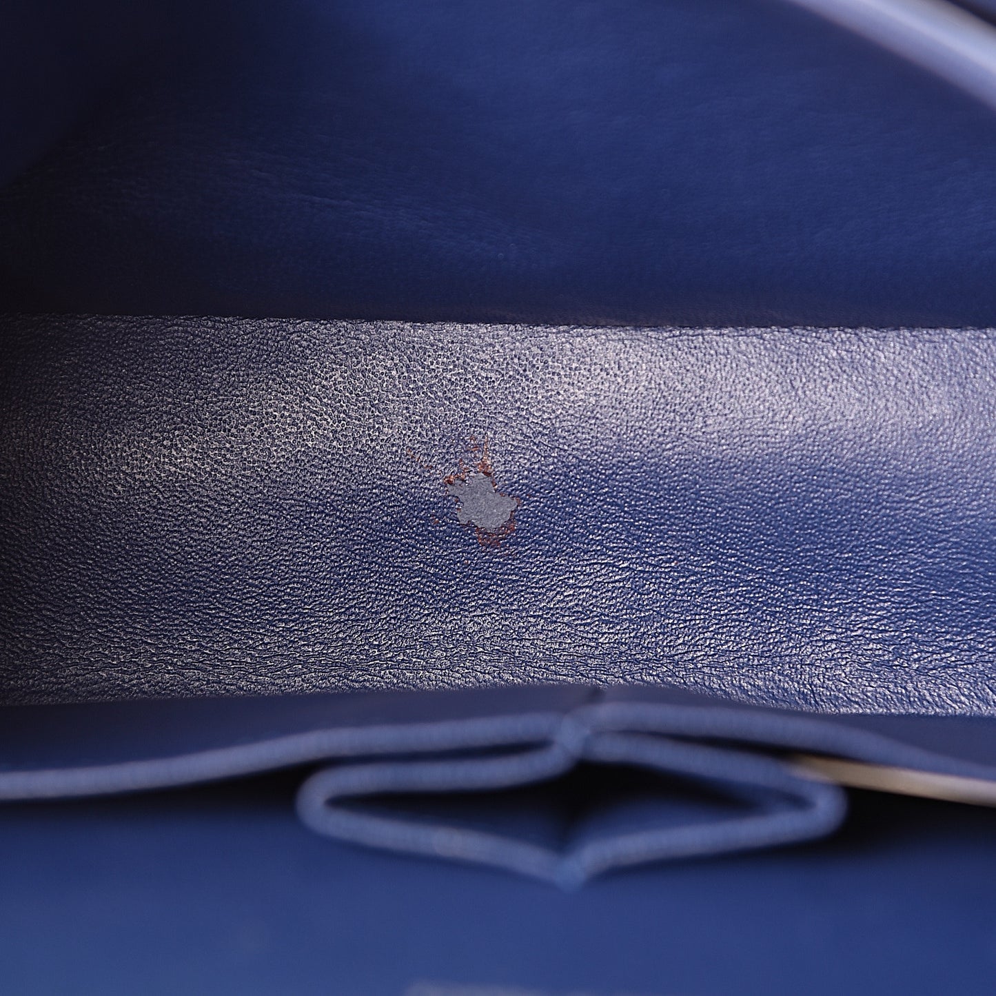 Patent Quilted Medium Double Flap Blue
