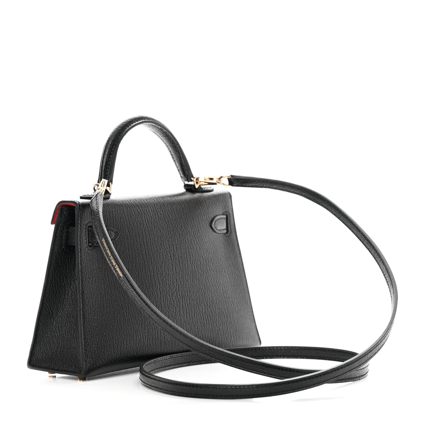 Chevre Mysore Horseshoe Mini Kelly Sellier 20 Black Rouge De Coeur