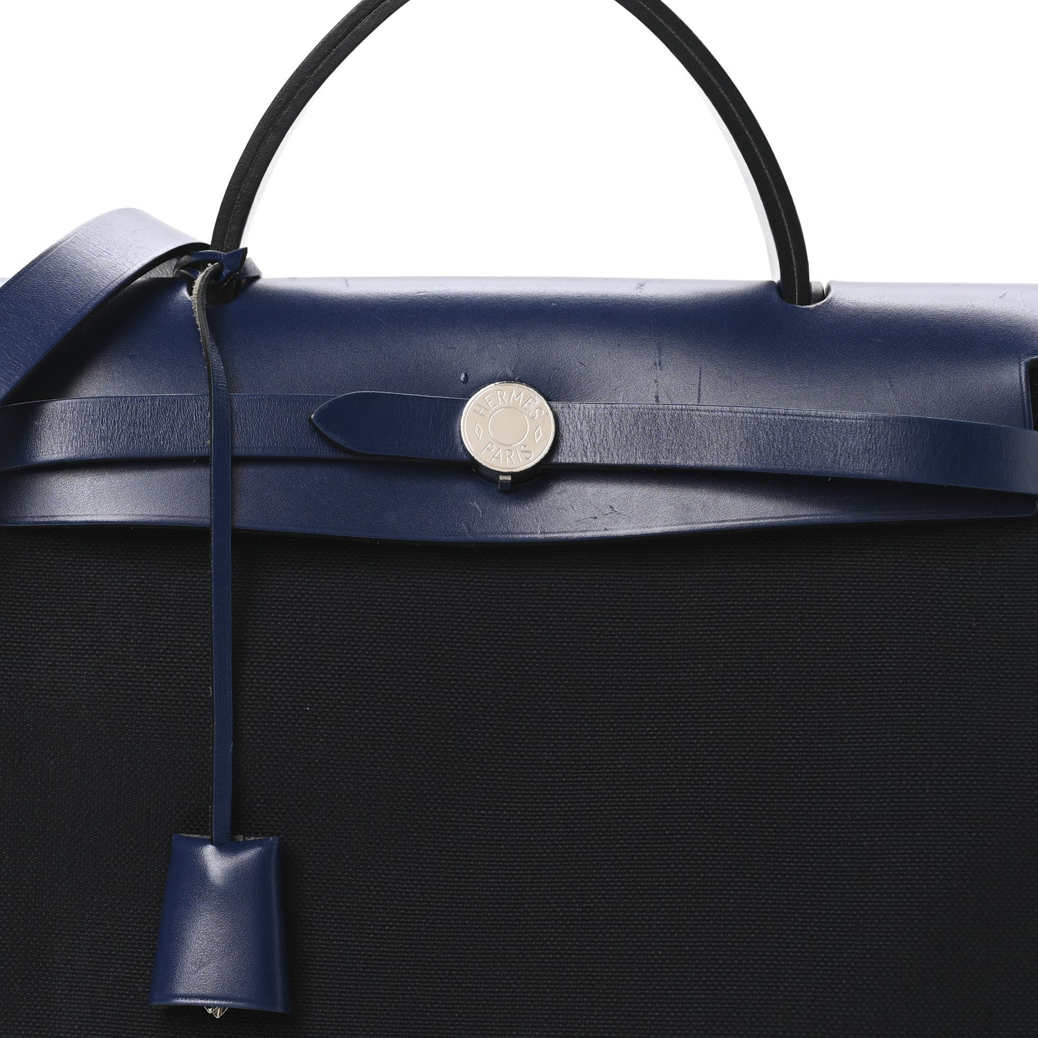 Hermes Military Toile Vache Hunter Herbag Zip 31 PM Bleu Marine Bleu Saphir 9 of 11