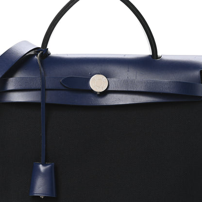 Hermes Military Toile Vache Hunter Herbag Zip 31 PM Bleu Marine Bleu Saphir 9 of 11