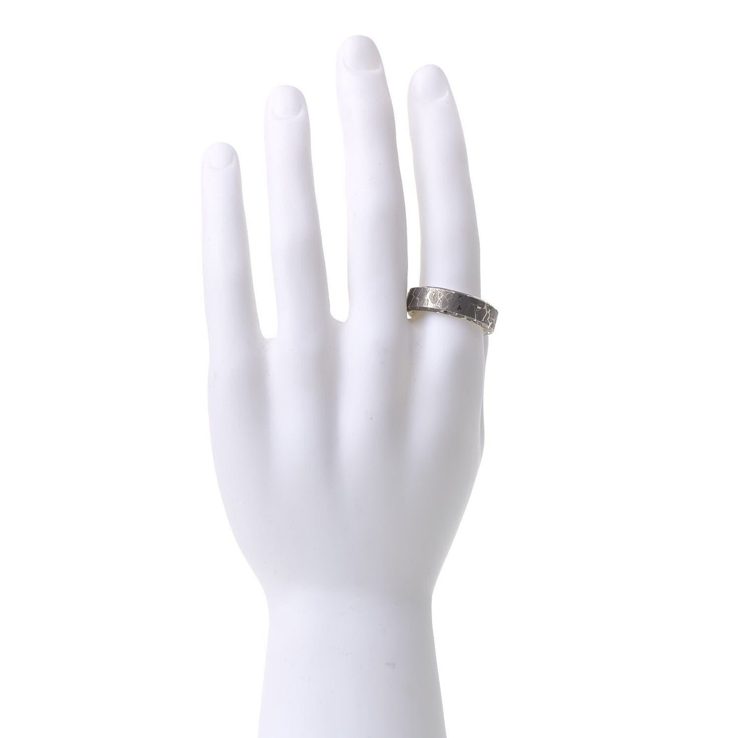 Sterling Silver Fused Meteorite 8.5mm Band Ring 71 13.25